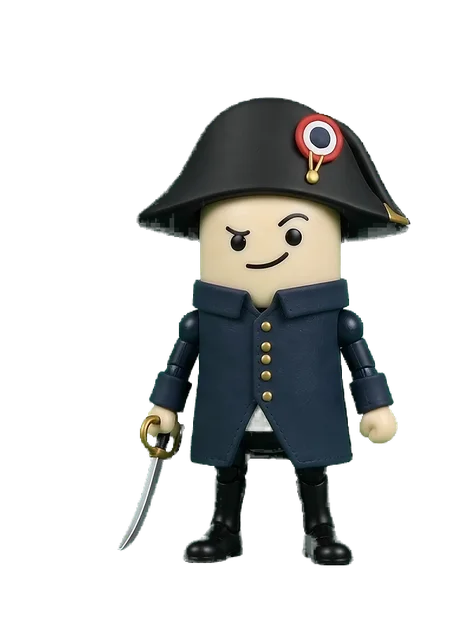 The toy Napoleon figure saluting.
